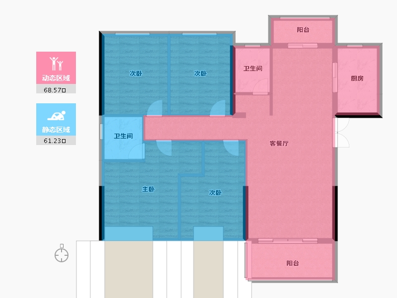 湖北省-黄石市-金銮龙吟湾-118.00-户型库-动静分区