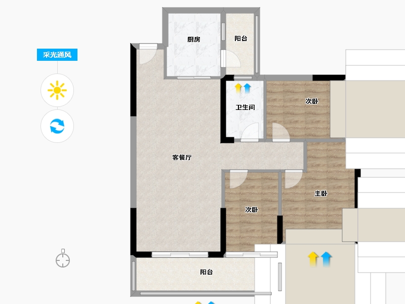 广东省-河源市-河源雅居乐花园-二期-89.51-户型库-采光通风