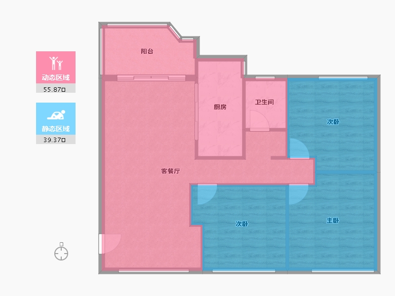 广东省-广州市-南兴花苑-91.52-户型库-动静分区