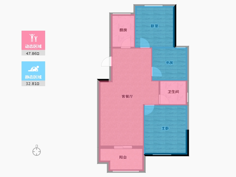 浙江省-丽水市-九里花苑-74.40-户型库-动静分区