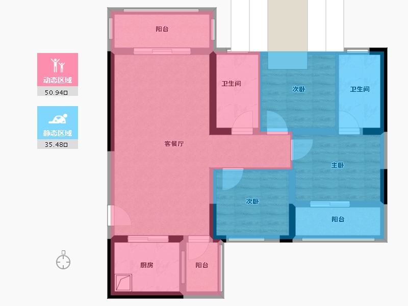 四川省-广元市-广元和信凤凰世纪城-76.80-户型库-动静分区