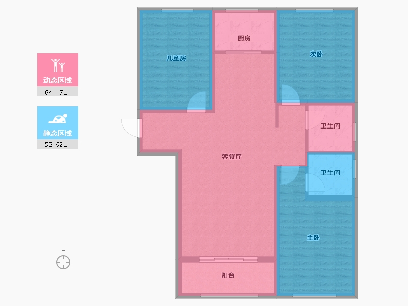 河北省-邢台市-领世中央公园-105.52-户型库-动静分区