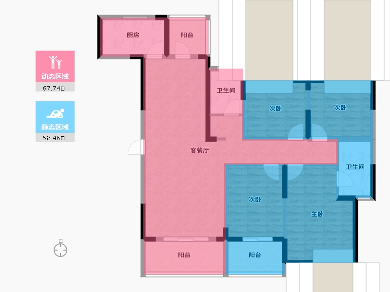 湖北省-恩施土家族苗族自治州-逸晴湾-113.13-户型库-动静分区