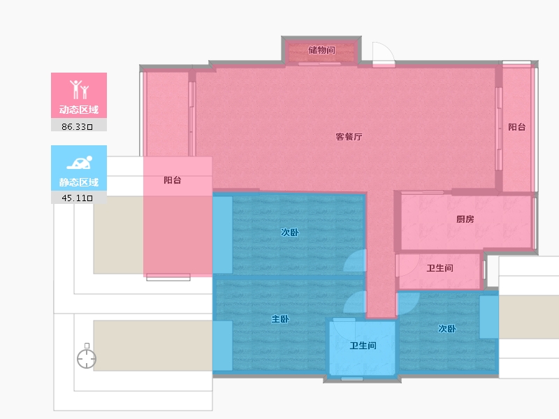 广东省-汕头市-璟珑湾-119.74-户型库-动静分区