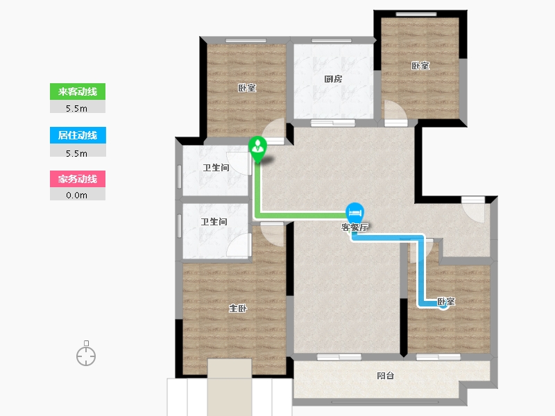 江苏省-徐州市-文韵小区-118.00-户型库-动静线