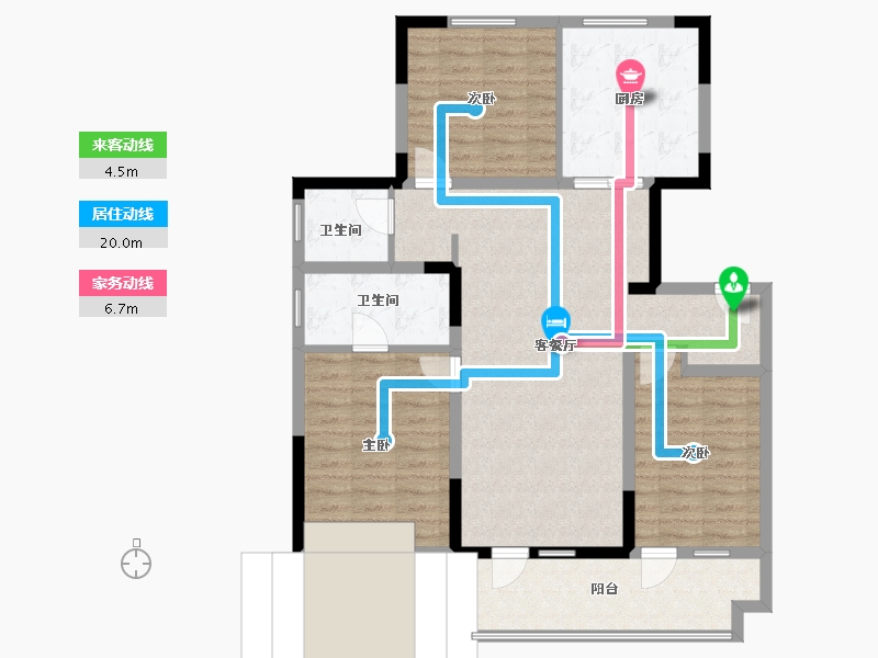 山东省-枣庄市-云玺台-99.84-户型库-动静线