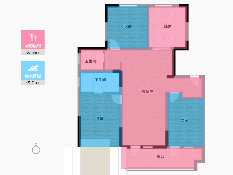 山东省-枣庄市-云玺台-99.84-户型库-动静分区