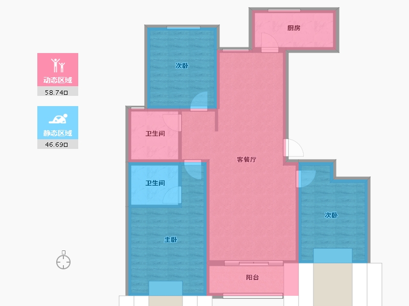 河北省-石家庄市-安定御园-93.92-户型库-动静分区