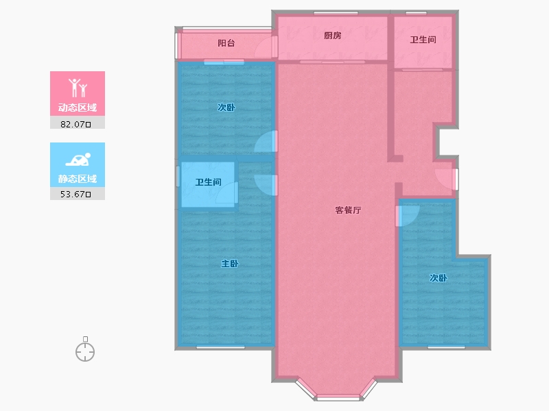 新疆维吾尔自治区-塔城地区-汇源公园畔小区-124.00-户型库-动静分区