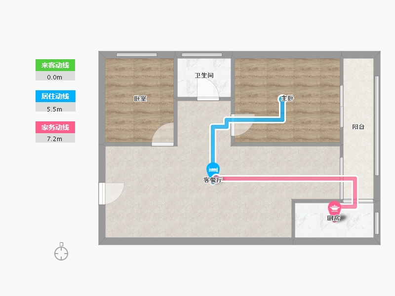 广西壮族自治区-南宁市-置地广场-60.80-户型库-动静线