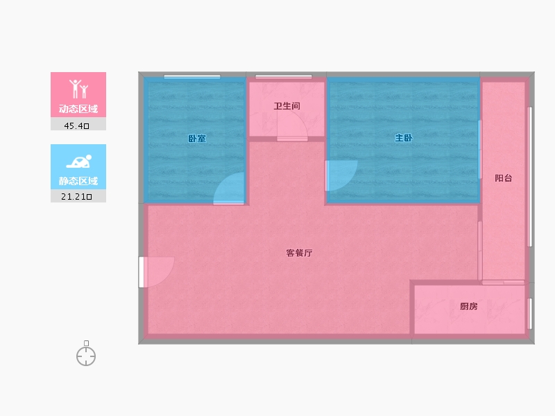 广西壮族自治区-南宁市-置地广场-60.80-户型库-动静分区