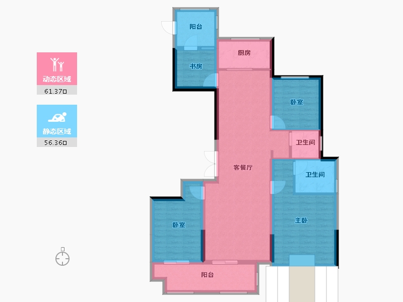 浙江省-湖州市-佳源都市-104.80-户型库-动静分区