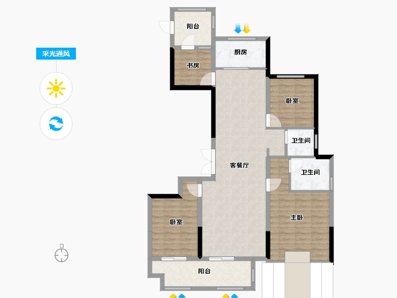 浙江省-湖州市-佳源都市-104.80-户型库-采光通风