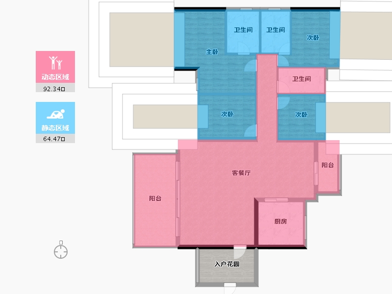 广东省-江门市-汇峰天瑞10栋-152.00-户型库-动静分区