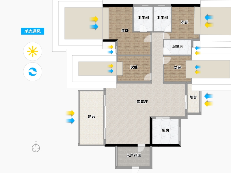 广东省-江门市-汇峰天瑞10栋-152.00-户型库-采光通风