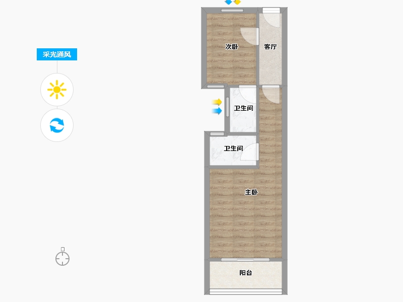 上海-上海市-东园二村-41.64-户型库-采光通风