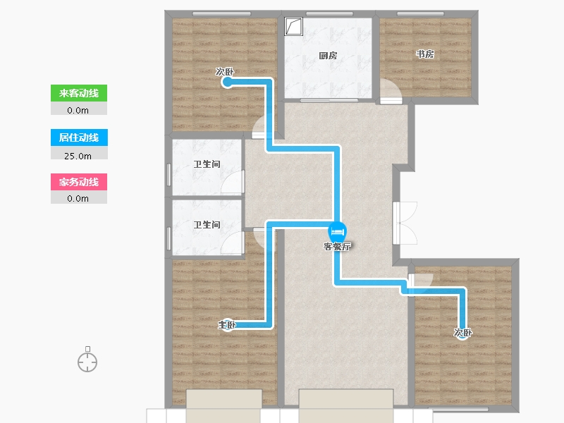 内蒙古自治区-鄂尔多斯市-维邦金钰府-138.44-户型库-动静线