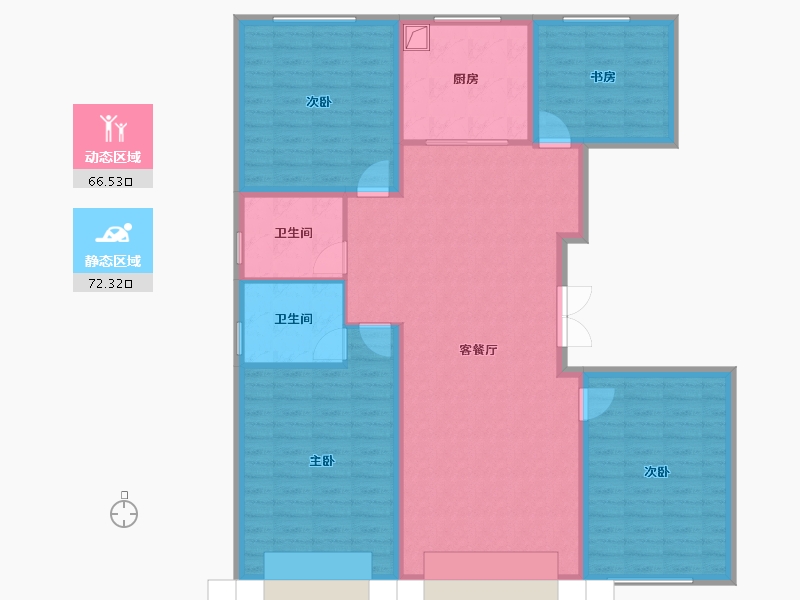 内蒙古自治区-鄂尔多斯市-维邦金钰府-138.44-户型库-动静分区