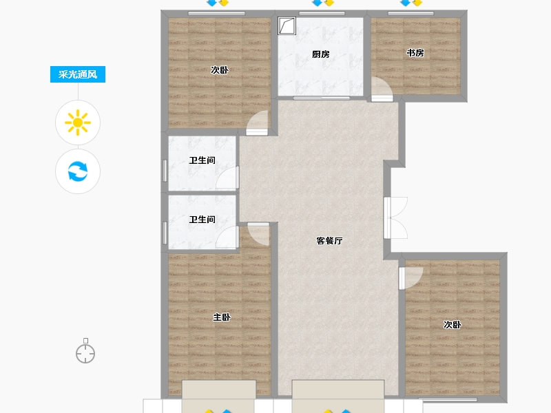 内蒙古自治区-鄂尔多斯市-维邦金钰府-138.44-户型库-采光通风