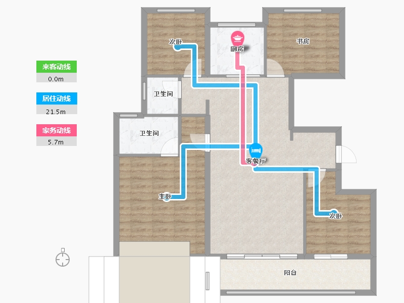 江苏省-淮安市-春风南岸-104.23-户型库-动静线