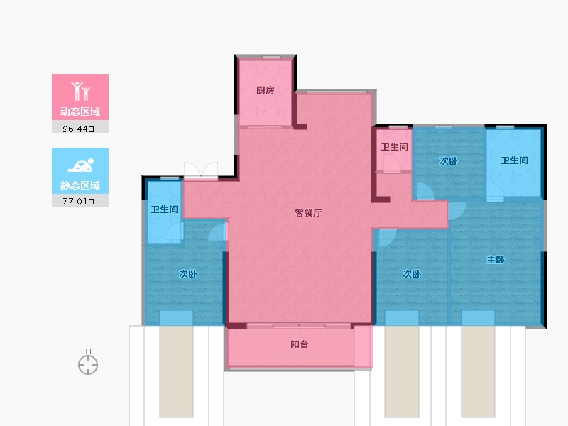 江苏省-宿迁市-翰林府-97.82-户型库-动静分区