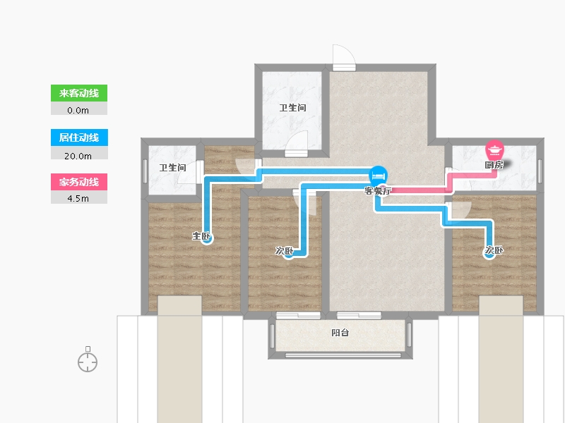 山西省-太原市-玉门花园B区-82.00-户型库-动静线