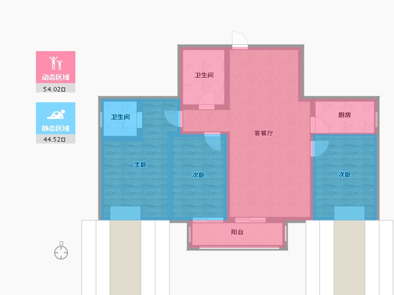 山西省-太原市-玉门花园B区-82.00-户型库-动静分区