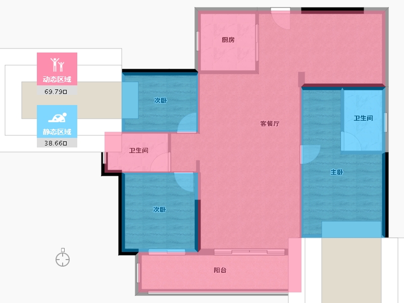 广东省-韶关市-保利东湾花园-96.98-户型库-动静分区