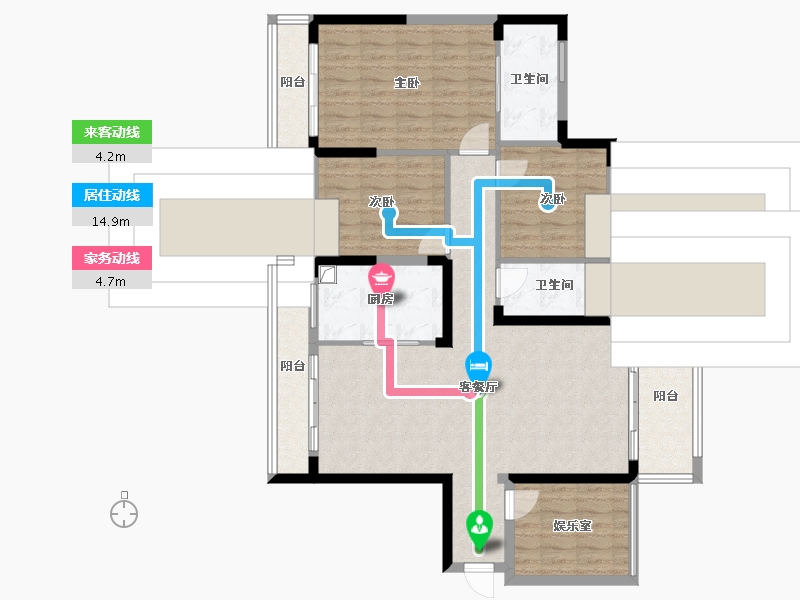 广东省-梅州市-亲水湾-113.00-户型库-动静线