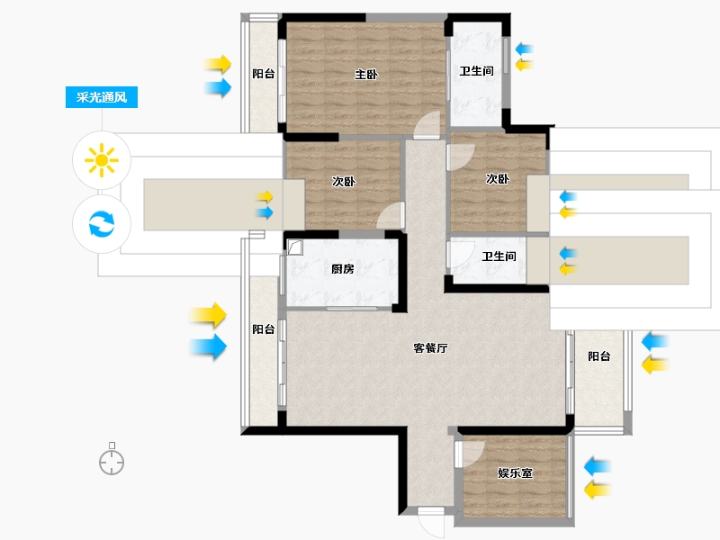 广东省-梅州市-亲水湾-113.00-户型库-采光通风