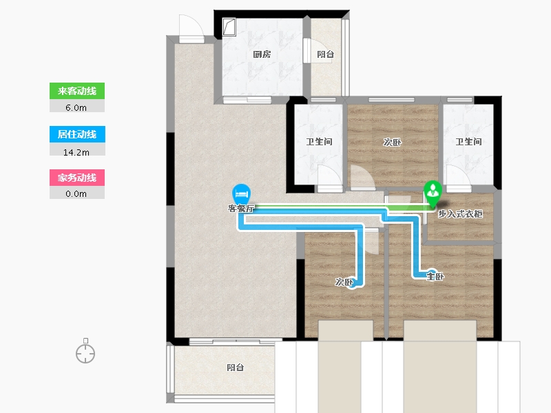 陕西省-渭南市-恒大御景半岛-101.60-户型库-动静线