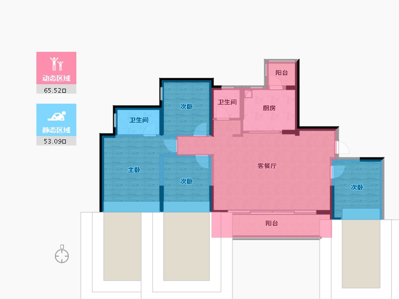 四川省-成都市-中海天府里天际二期-121.60-户型库-动静分区