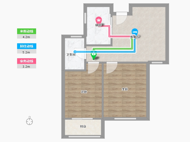 浙江省-杭州市-万福里-52.00-户型库-动静线