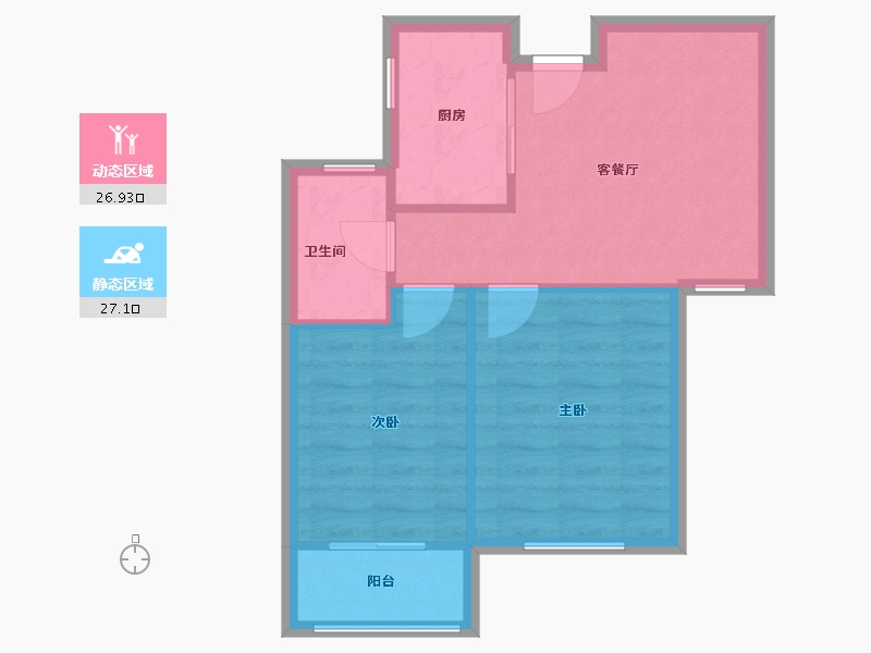 浙江省-杭州市-万福里-52.00-户型库-动静分区