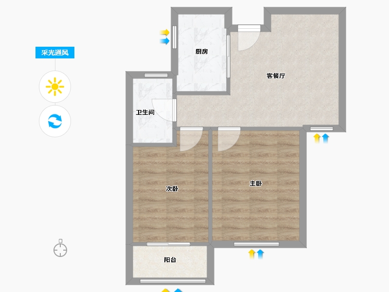 浙江省-杭州市-万福里-52.00-户型库-采光通风