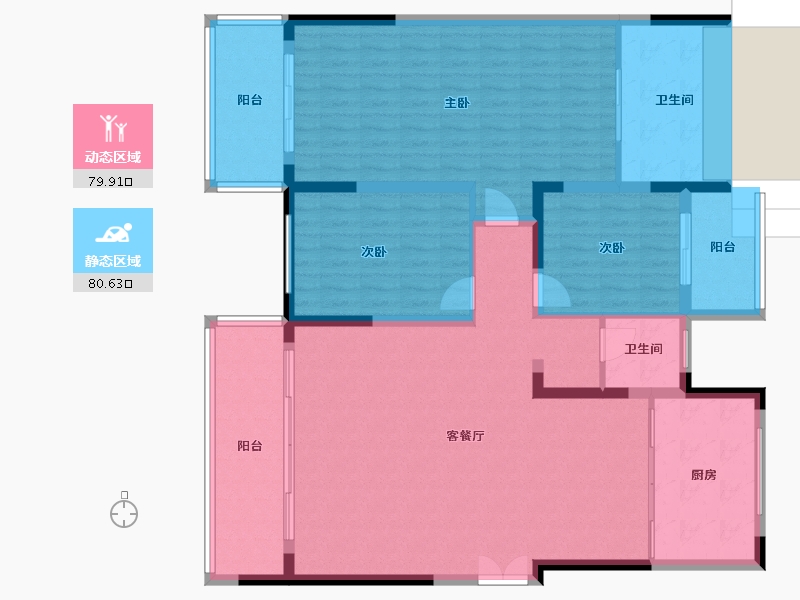 江苏省-南通市-金水湾院语江南-146.40-户型库-动静分区