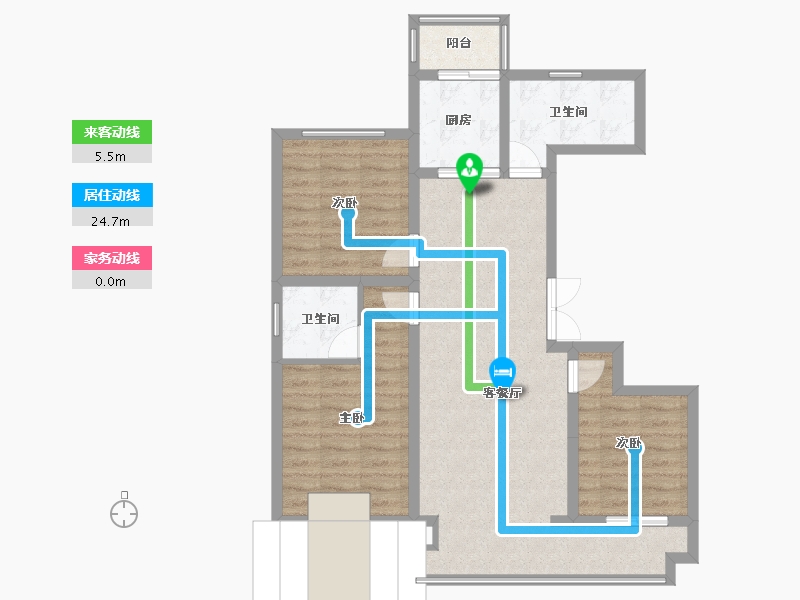 陕西省-榆林市-华庭雅苑-96.00-户型库-动静线