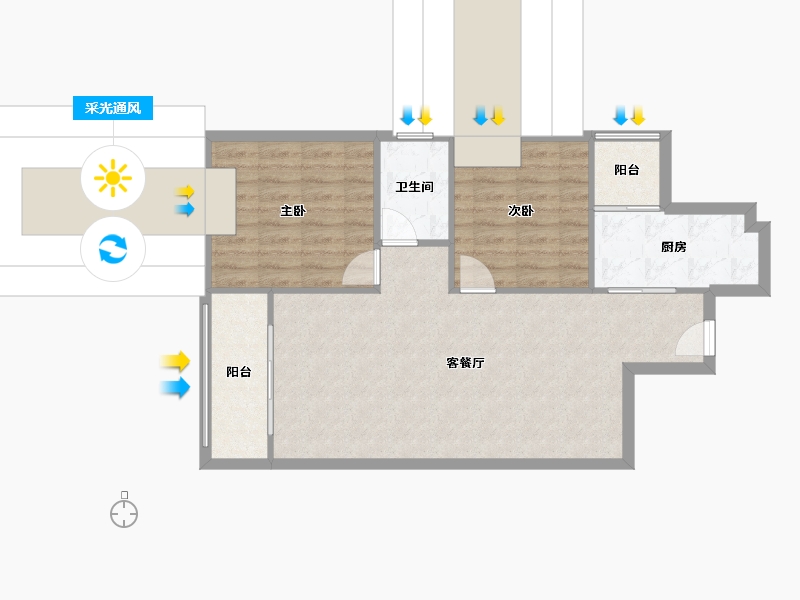 广东省-东莞市-沙田东港城-75.20-户型库-采光通风