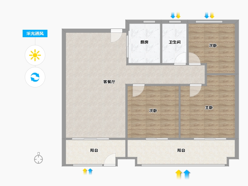 山东省-临沂市-瀧璟-97.10-户型库-采光通风