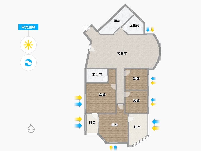 浙江省-绍兴市-瓜渚风情-137.17-户型库-采光通风