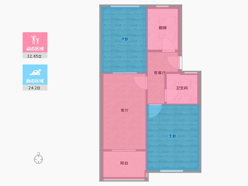 江苏省-南京市-胜利新寓-47.20-户型库-动静分区