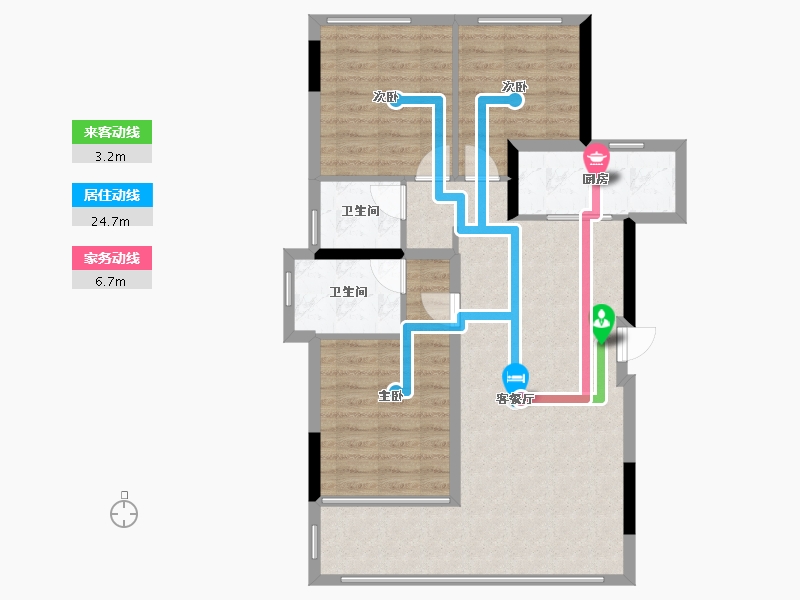 四川省-南充市-书香门第-80.00-户型库-动静线