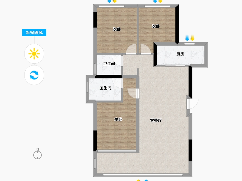 四川省-南充市-书香门第-80.00-户型库-采光通风