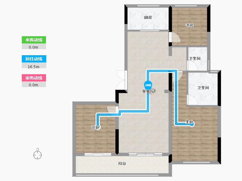 浙江省-绍兴市-芯馨雅园-110.32-户型库-动静线