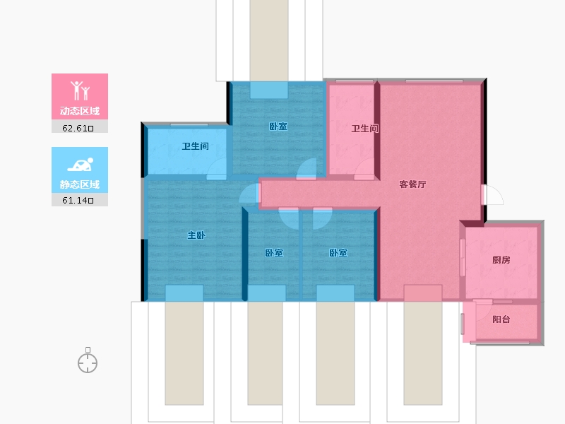 广东省-广州市-明星雅苑-109.70-户型库-动静分区