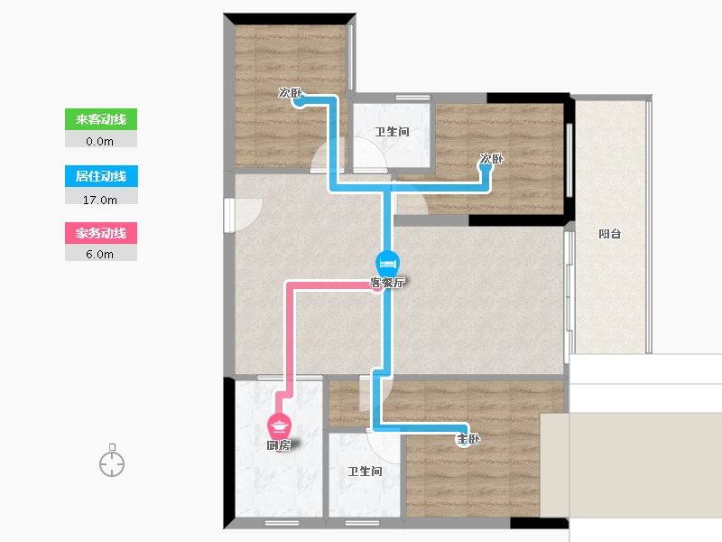 湖南省-郴州市-恒嘉月伴湾-91.95-户型库-动静线