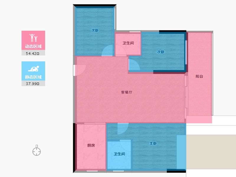 湖南省-郴州市-恒嘉月伴湾-91.95-户型库-动静分区