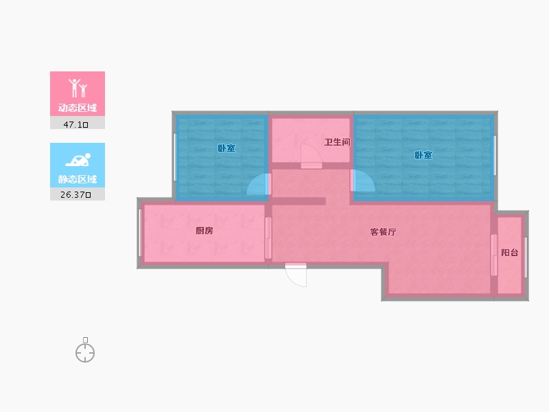 河北省-唐山市-景泰翰林-西区-75.00-户型库-动静分区