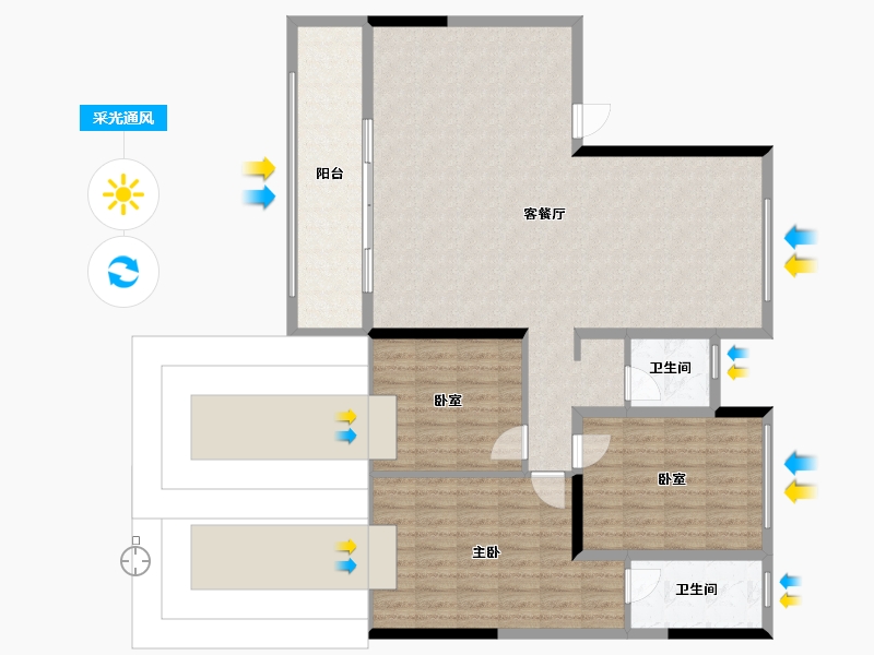 山东省-聊城市-金域新城-112.80-户型库-采光通风