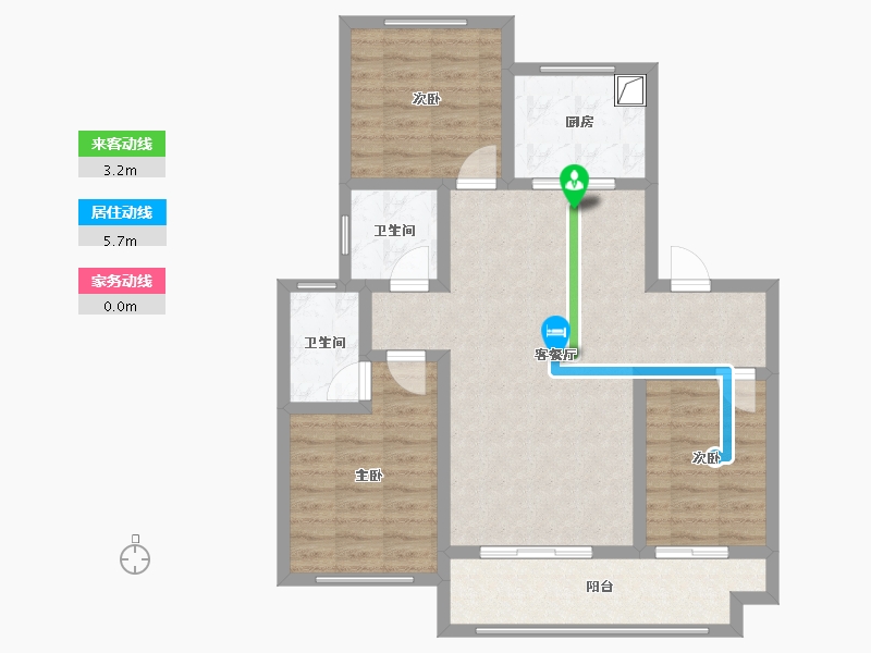 山东省-德州市-阳光佳苑-115.00-户型库-动静线